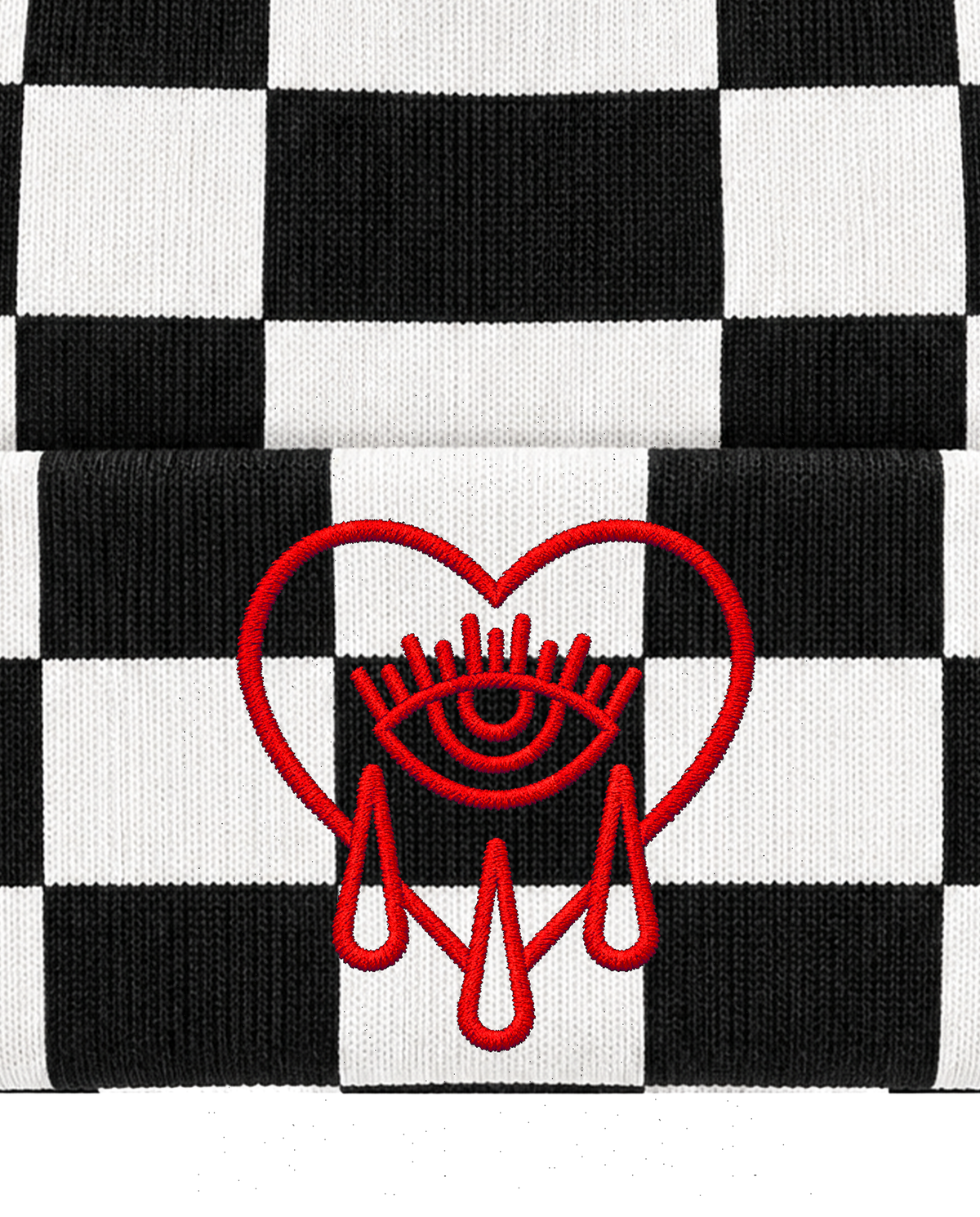 Crying Heart / White Beanie