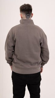 Metal Logo 1/4 Zip Faded Grey