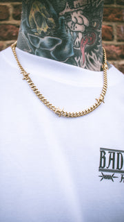 Barbed Wire Necklace Gold