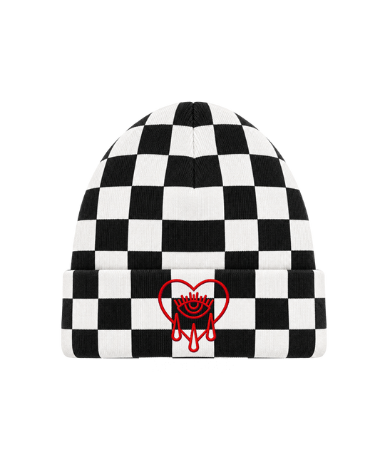 Crying Heart / White Beanie