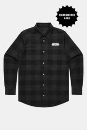 Metal Logo Checked Shirt Black