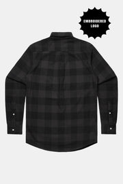 Metal Logo Checked Shirt Black