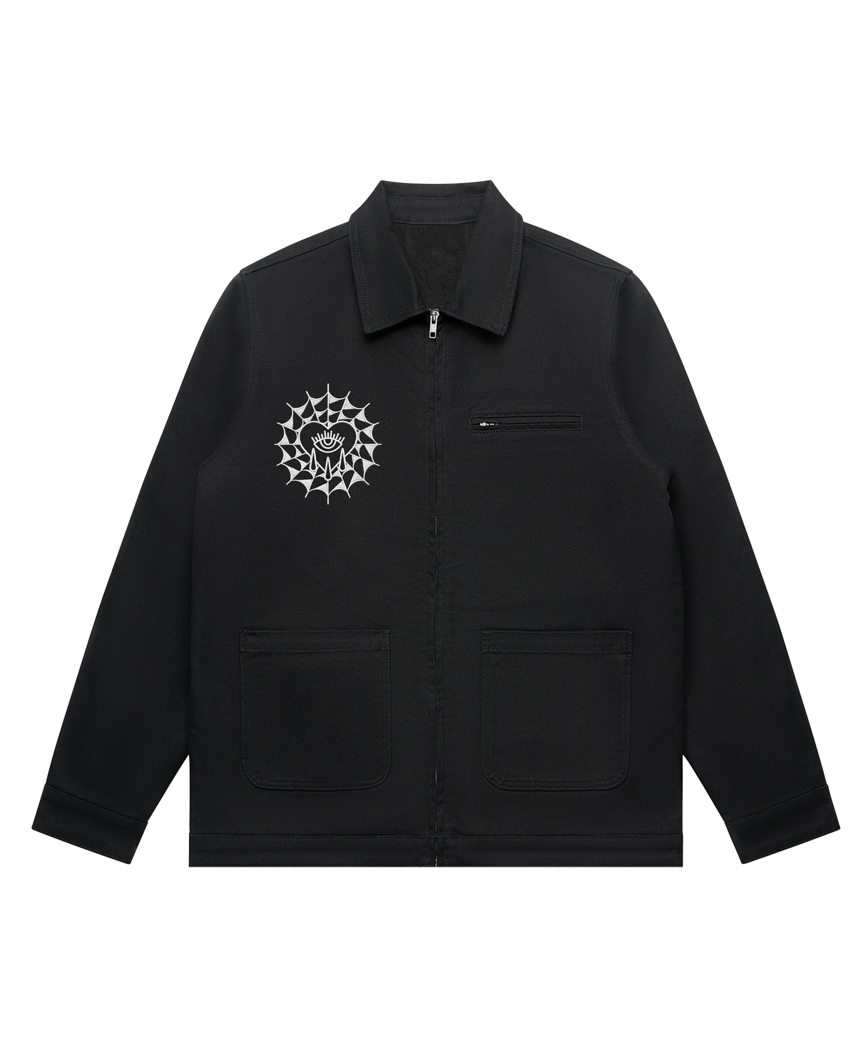 Embroidered Web / Canvas Jacket Black