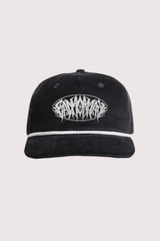 Embroidered Brutal Rope Cord Cap - Black