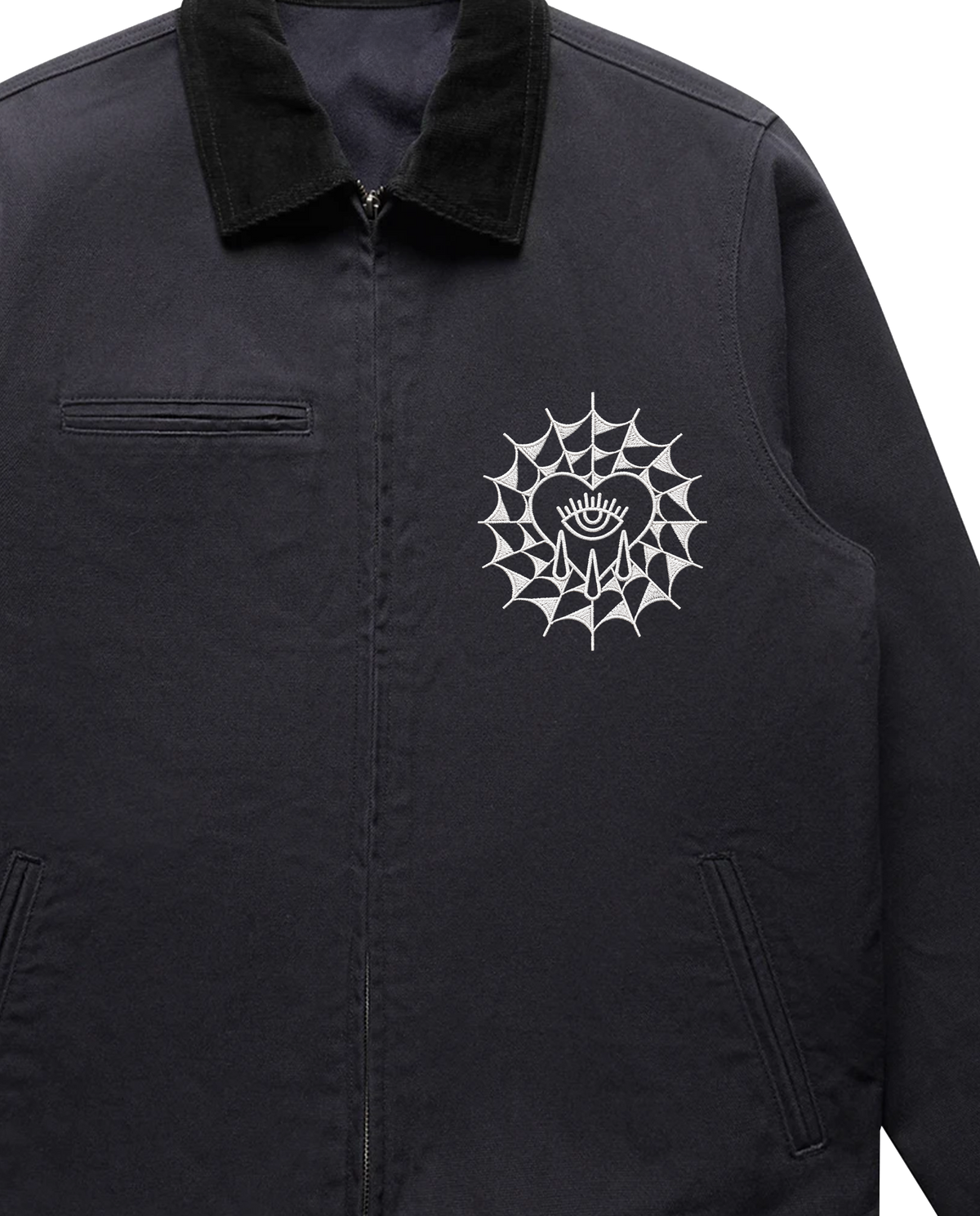 Embroidered Web / Canvas Jacket Blue