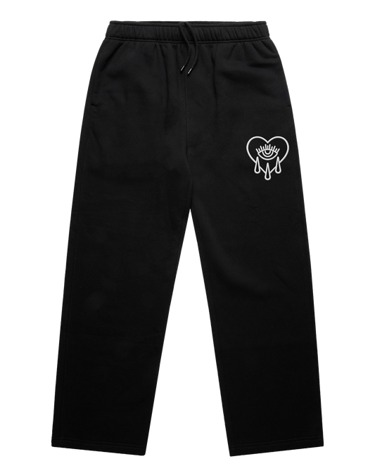 Embroidered Crying Heart / Cuffless Jogger