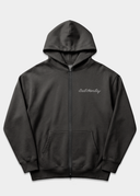 Zip Faded Crying Heart Hoodie - Black