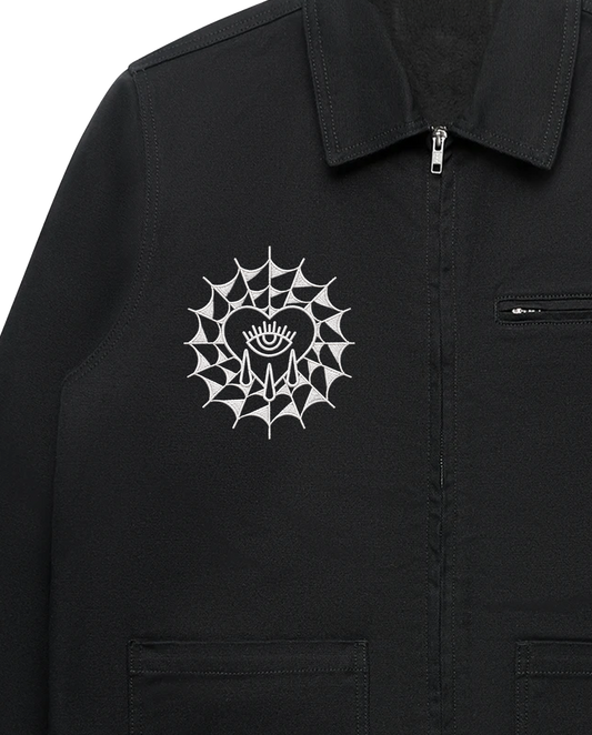 Embroidered Web / Canvas Jacket Black