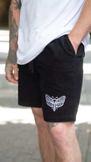 Black Death Moth Cord Shorts