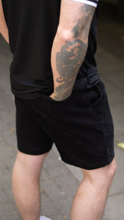 Black Crying Heart Cord Shorts