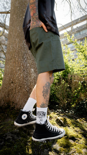 Khaki Metal Logo Walk Shorts