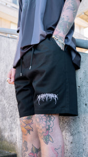Black Metal Logo Walk Shorts