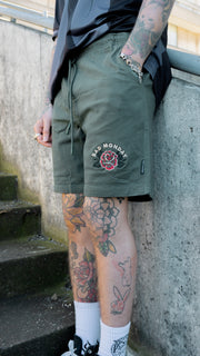 Khaki Rose Logo Walk Shorts