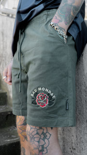 Khaki Rose Logo Walk Shorts