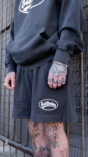 Oval Logo Faded Black Track Shorts