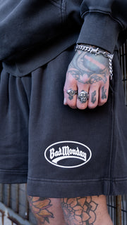 Oval Logo Faded Black Track Shorts