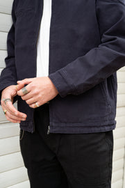 Metal Logo Canvas Jacket Blue