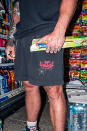 Smiler Faded Black Track Shorts