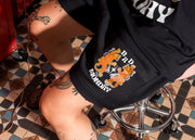 Leopards / Black Track Shorts