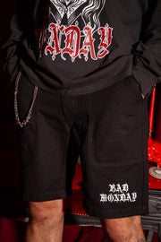 Spike Logo Canvas Shorts Black