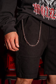 Spike Logo Canvas Shorts Black