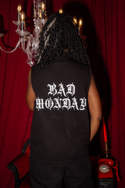 Spike Logo Canvas Vest Jacket Black