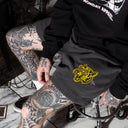 Metal Tiger Faded Black Track Shorts