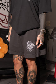 Born With Horns Faded Black Track Shorts