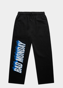 Flame Logo Cuffless Joggers Black