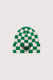 Death Moth Checked Beanie - Green