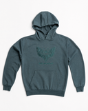 Death Moth Embroidered Hoodie Teal