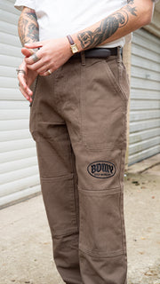 BDMY Logo Canvas Trousers Walnut