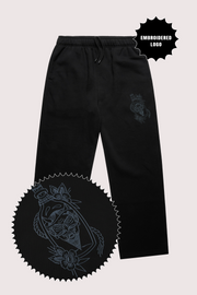 Embroidered Devil Cuffless Jogger