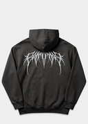 Zip Faded Metal Logo Hoodie - Black