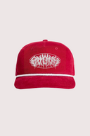 Embroidered Brutal Rope Cord Cap - Red