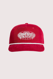 Embroidered Brutal Rope Cord Cap - Red