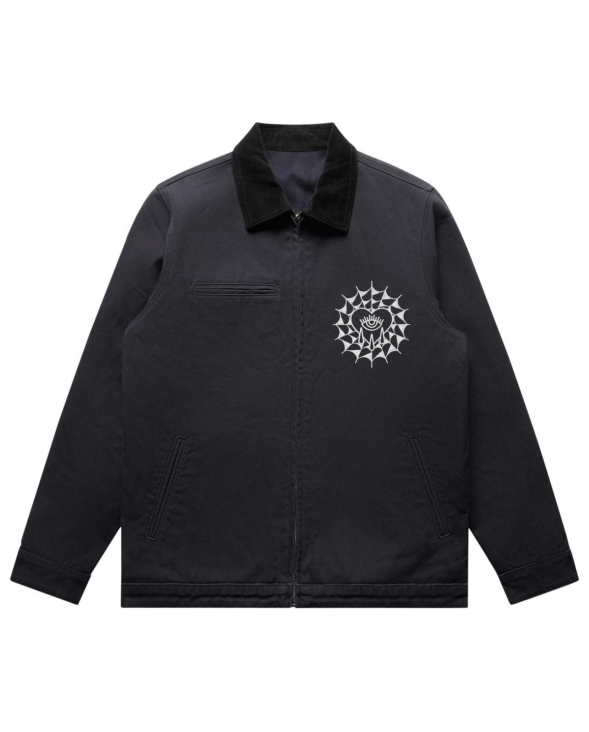 Embroidered Web / Canvas Jacket Blue
