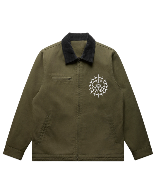 Embroidered Web / Canvas Jacket Green