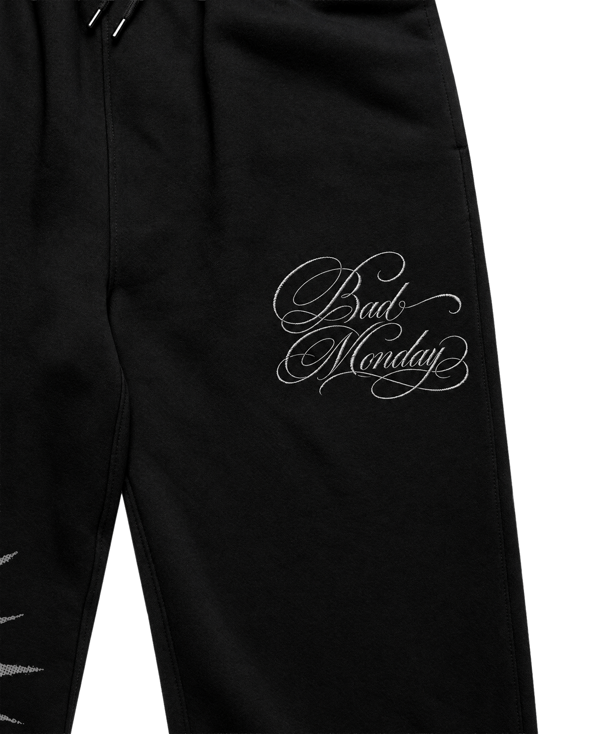 Embroidered Script Skull / Cuffless Jogger