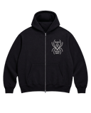 Embroidered Spider / Zip Hood